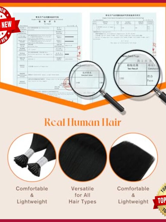 24 Inch Human Hair Extensions I-Tip Invisible Beads 50g main image 4